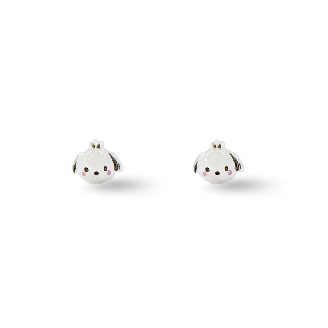 Mini Pochacco Dog Inspired Hypoallergenic Stud Earrings