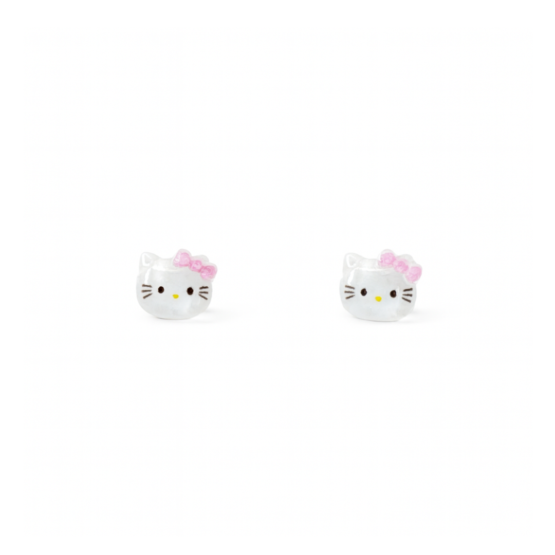 Tiny Black Bow Kitty Glitter Crystal Jelly Hypoallergenic Stud Earrings