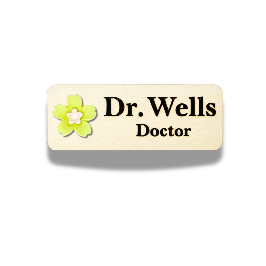 Mini 3D Purple Cherry Blossoms Personalized Name Tag