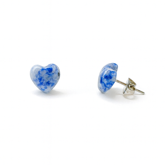 Lapis lazuli 10mm Heart Natural Stone Earrings