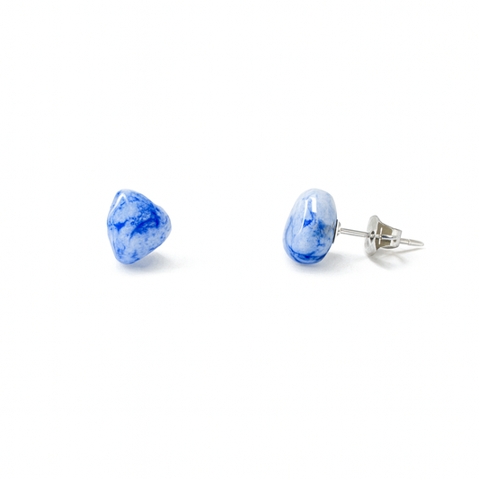 Small Lapis Lazuli Tumbled Natural Stone Earrings
