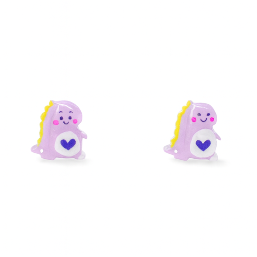 Pink Tiny Dinosaur Hypoallergenic Stud Earrings