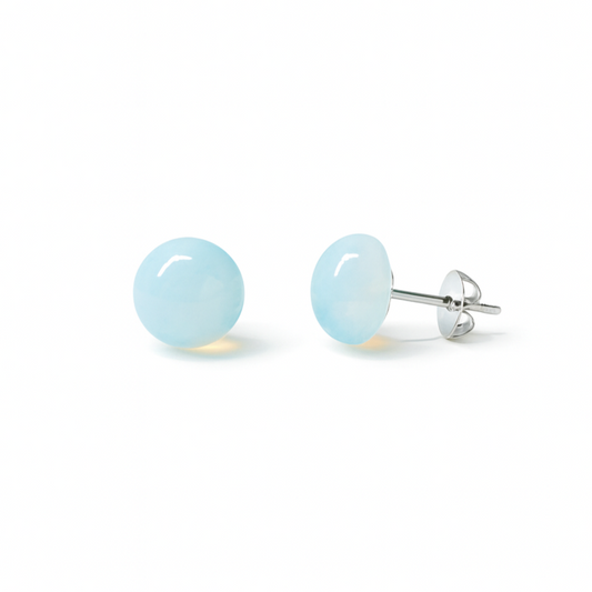 Opalite 8mm/10mm Round Natural Stone Earrings