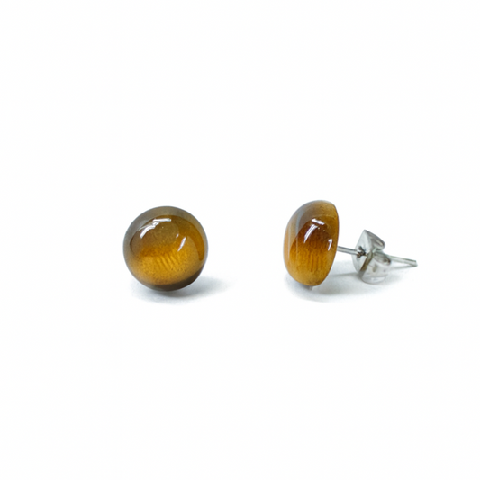 Tiger Eye 8mm/10mm Round Natural Stone Earrings