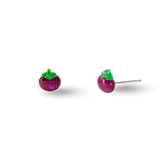 Tiny Eggplant Fruit Hypoallergenic Stud Earrings
