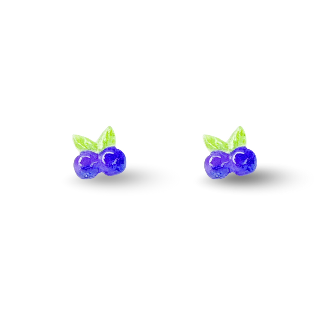 Tiny Eggplant Fruit Hypoallergenic Stud Earrings