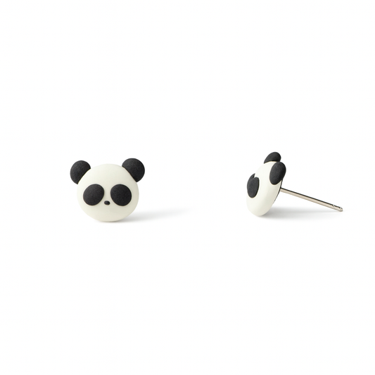 Panda Polymer Clay Hypoallergenic Stud Earrings