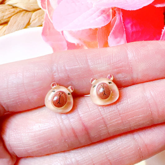 Adorable Capybara Hypoallergenic Stud Earrings