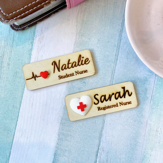 3D Heartbeat Pattern Personalised Name Tag