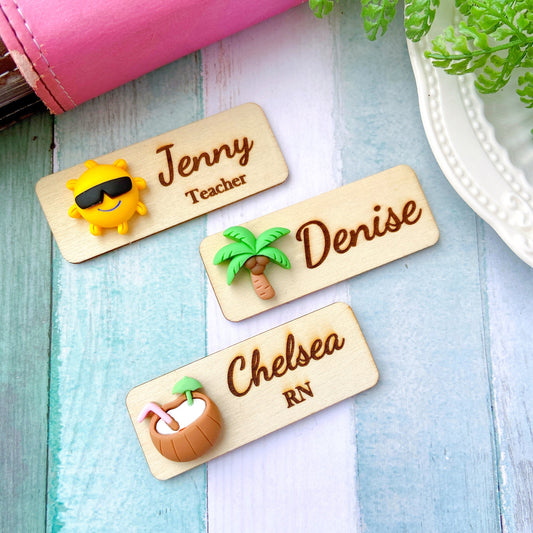 3D Coconut Drink Summer Theme Personalised Name Tag
