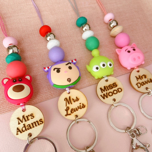 Toy Story Inspired Personalized Name Teacher ID Key Lanyard
