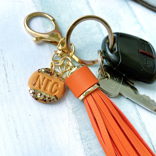 Personalised Tassel Keychain with Custom Initial Charm