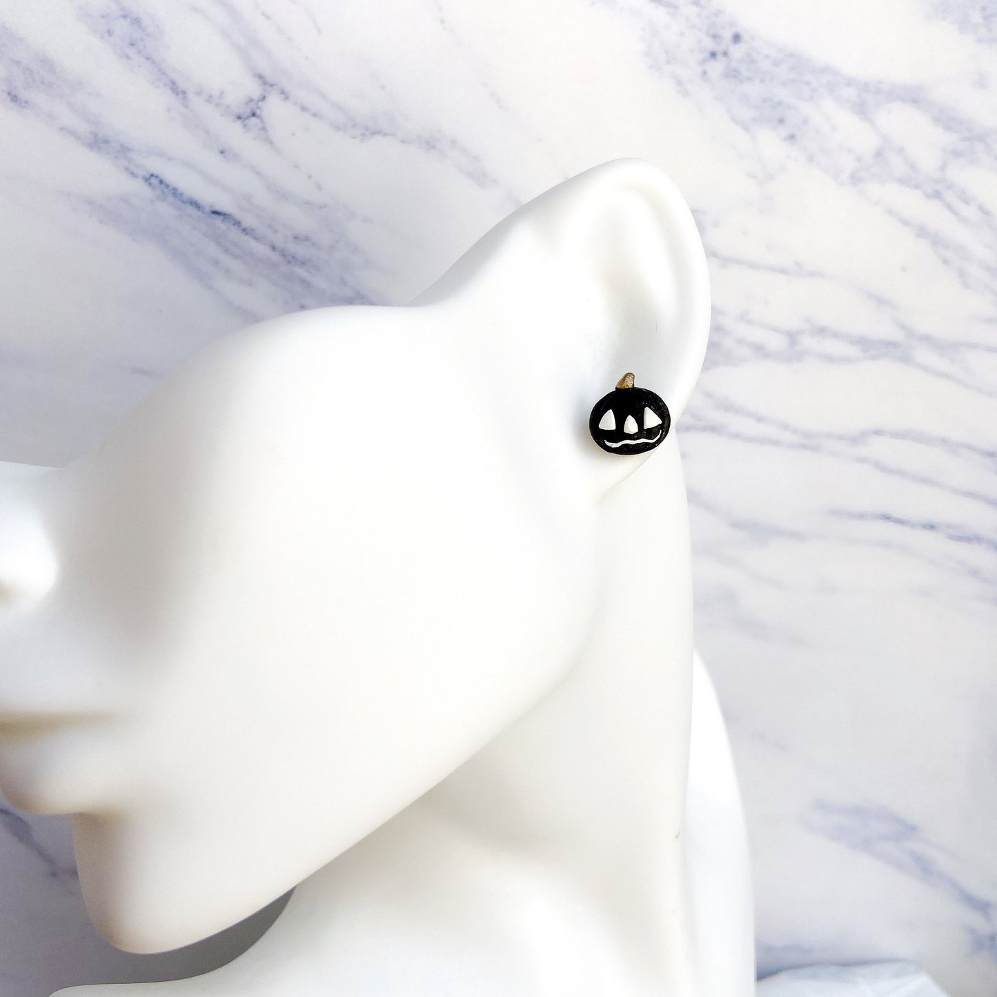 Orange Pumpkin Polymer Clay Hypoallergenic Stud Earrings