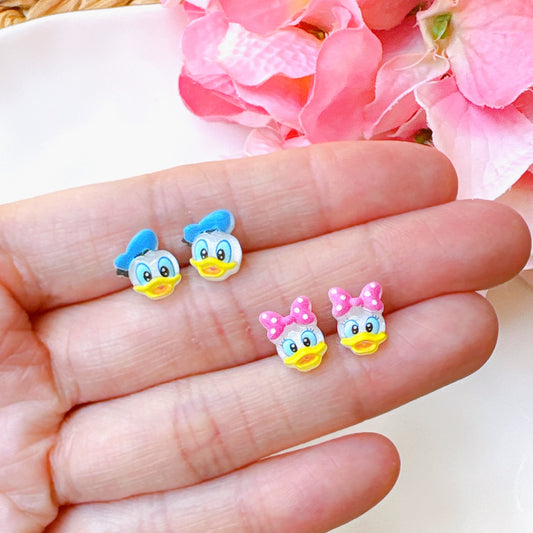 Daisy Duck Inspired Hypoallergenic Stud Earrings