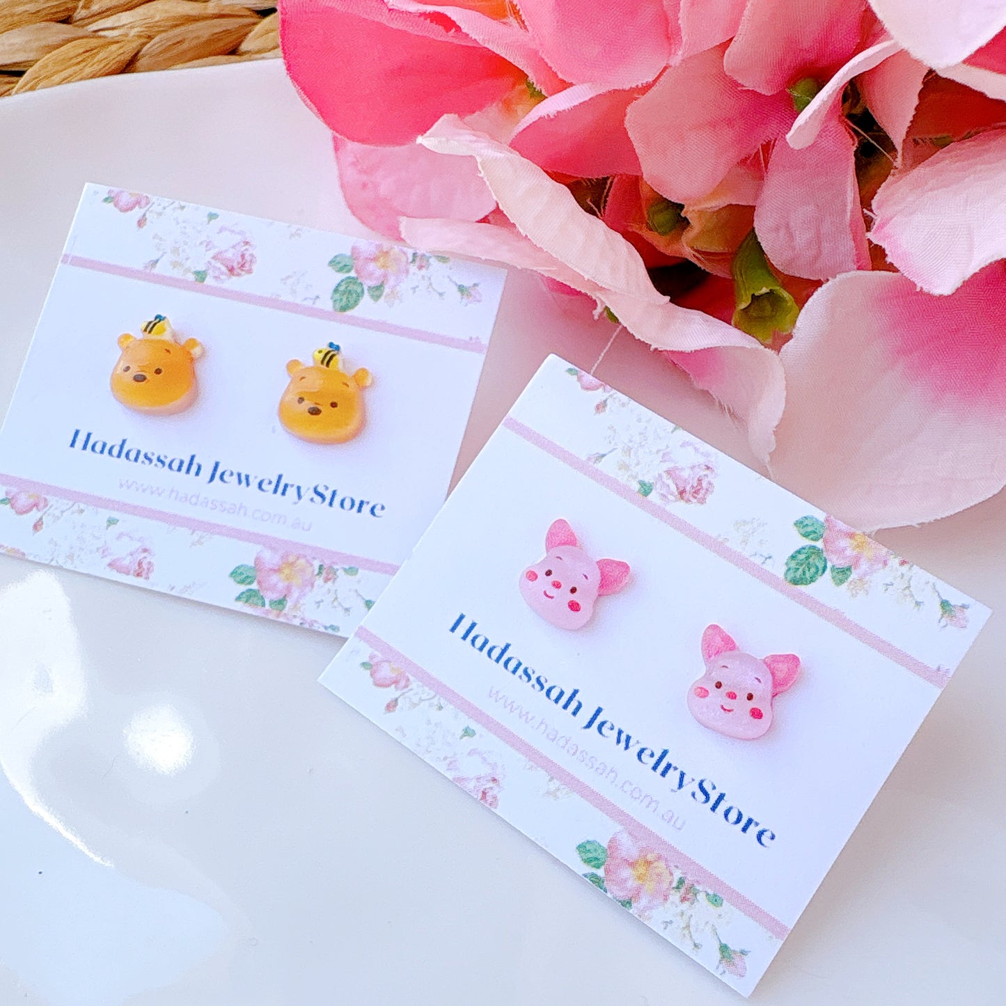 Honey Bee Pooh Bear Hypoallergenic Stud Earrings