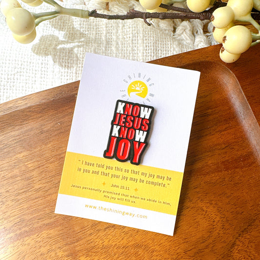 Know Jesus, Know Joy Enamel Pin
