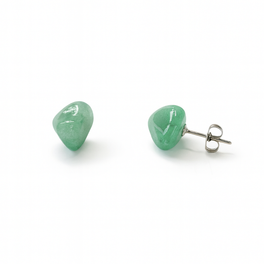 Meduium Aventurine Tumbled Natural Stone Earrings