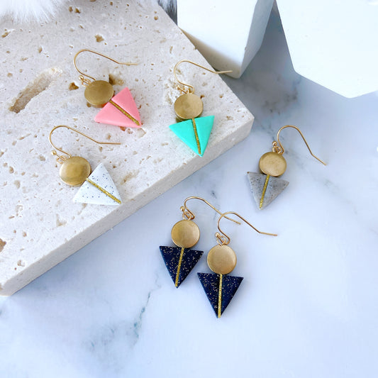 Mint Triangle Geo Earrings – Modern Minimalist Collection