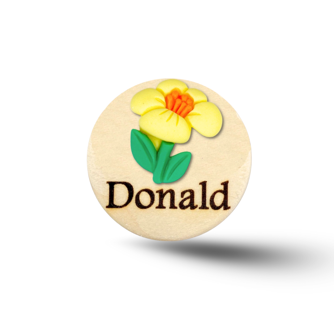 3D Dotty Tulip Personalized Name Badge Reel