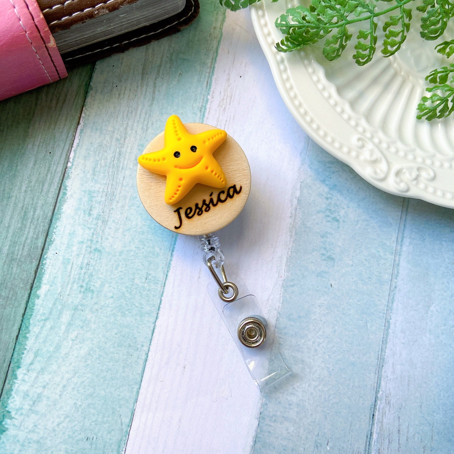 3D Dolphin Personalized Name Badge Reel