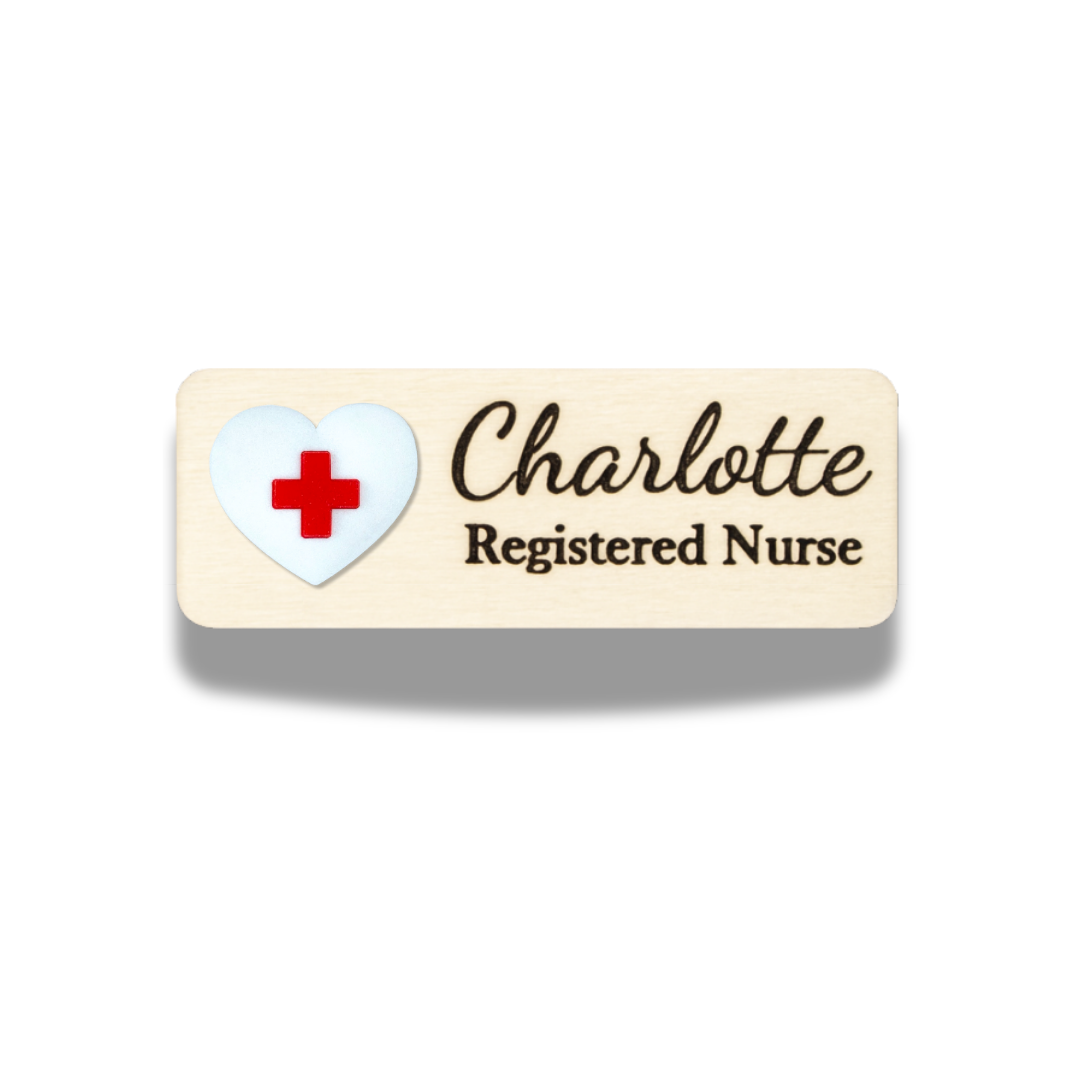 3D Heartbeat Pattern Personalised Name Tag