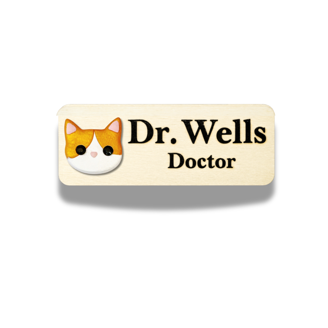 Handmade 3D Rhinestone Black Cat Head Personalised Name Tag