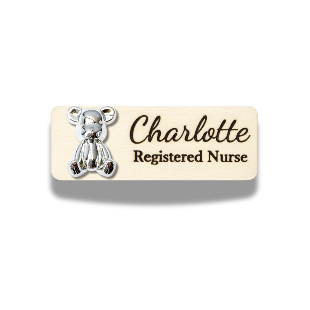 Gold Metallic Effect Bear Personalized Personalized Name Tag
