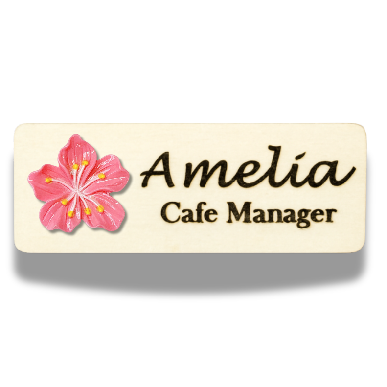 3D Purple Sakura Flower Personalized Name Tag
