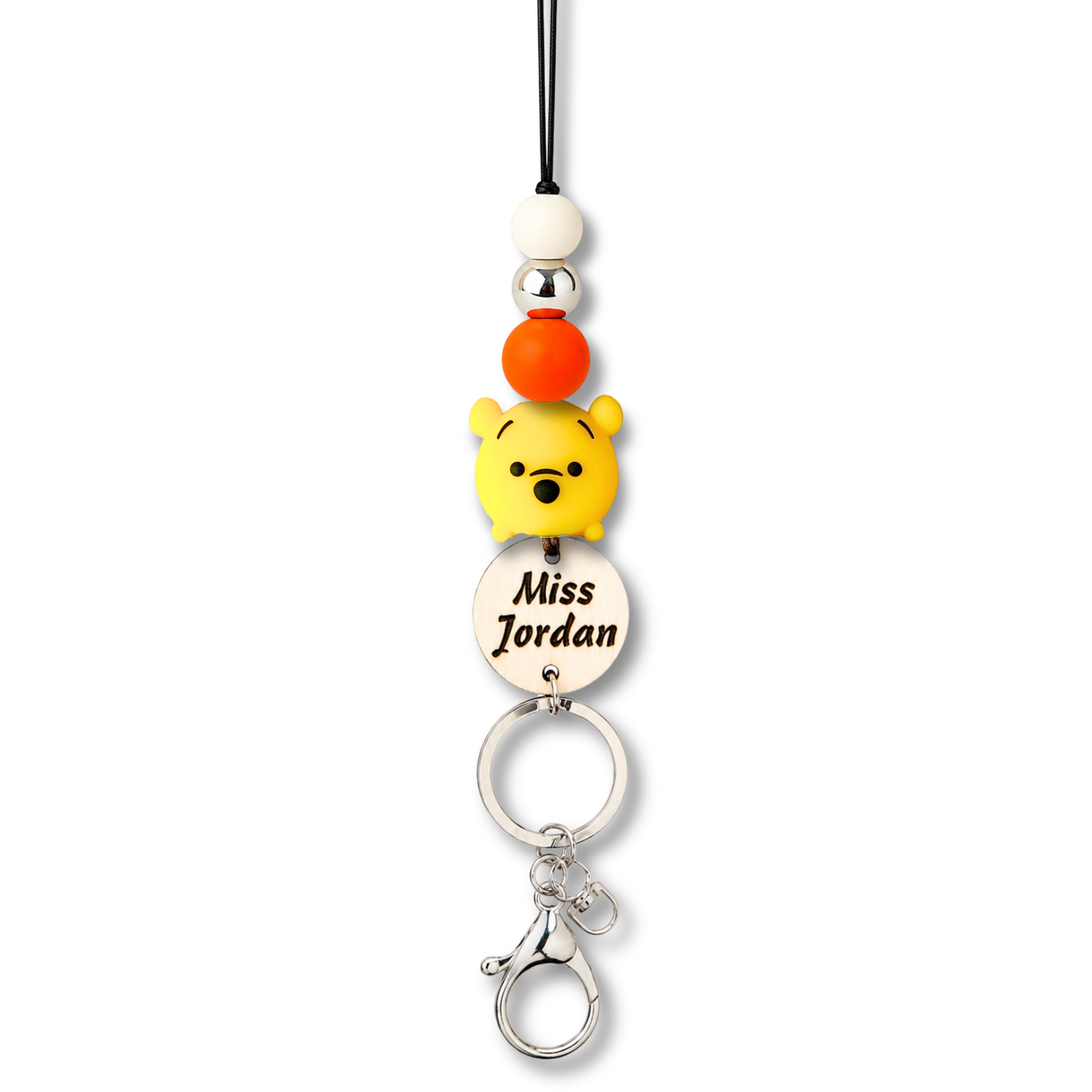 Piglet Pig Personalized Name Teacher ID Key Lanyard