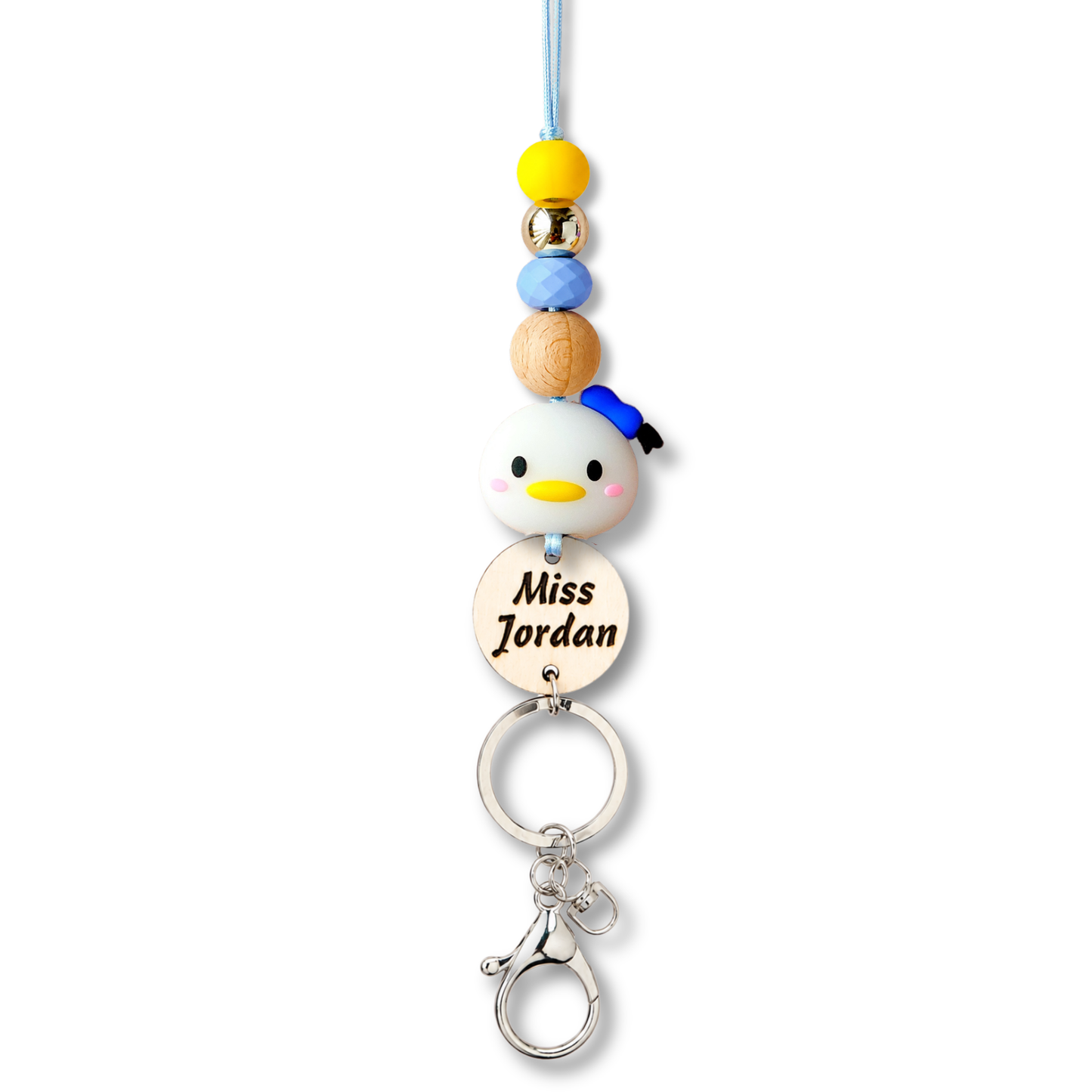 Daisy Duck Personalized Name Teacher ID Key Lanyard