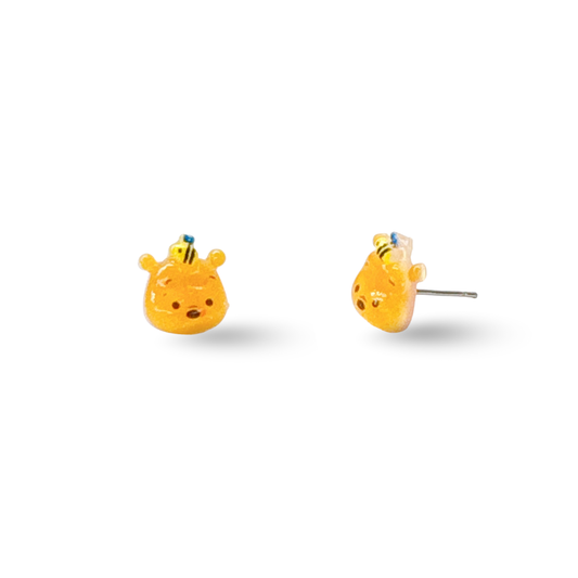 Honey Bee Pooh Bear Hypoallergenic Stud Earrings
