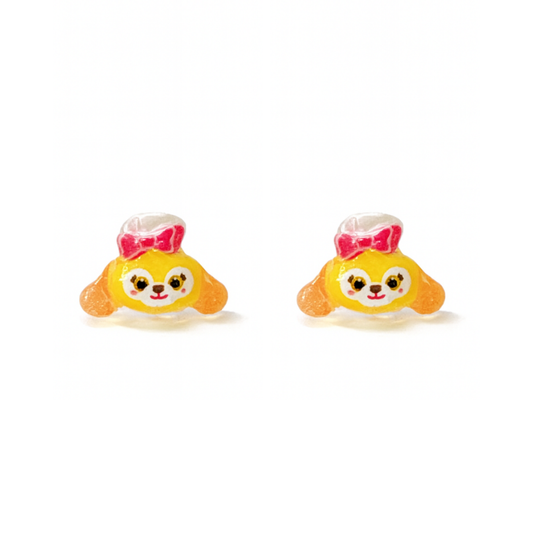 Yellow Dog Duffy and Friends Inspired Glitter Crystal Jelly Hypoallergenic Stud Earrings