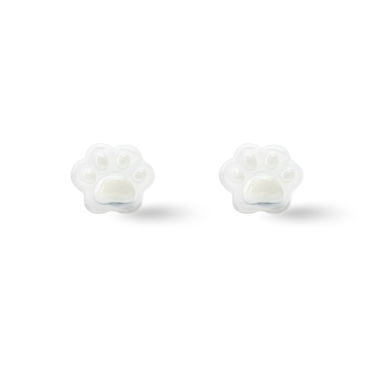 Transparent white Animals Paw Hypoallergenic Stud Earrings