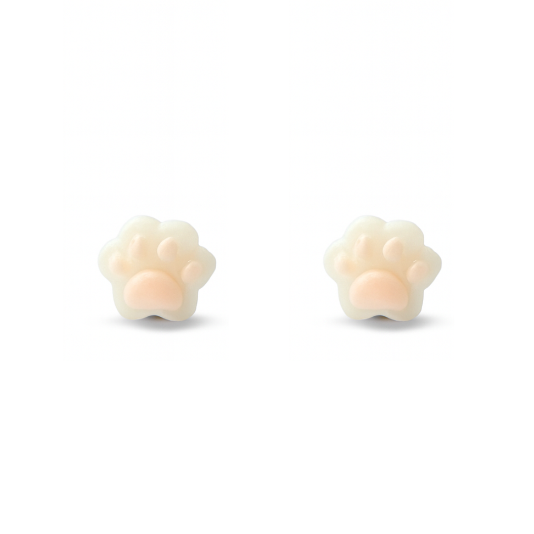 Transparent Pink Animals Paw Hypoallergenic Stud Earrings