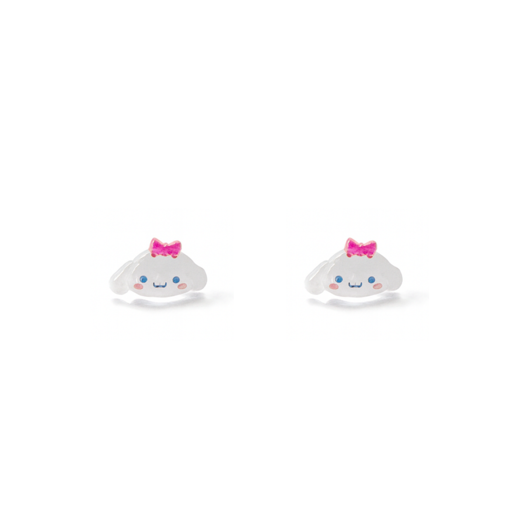 Tiny Pink Bow Cinnamoroll Dog Hypoallergenic Stud Earrings