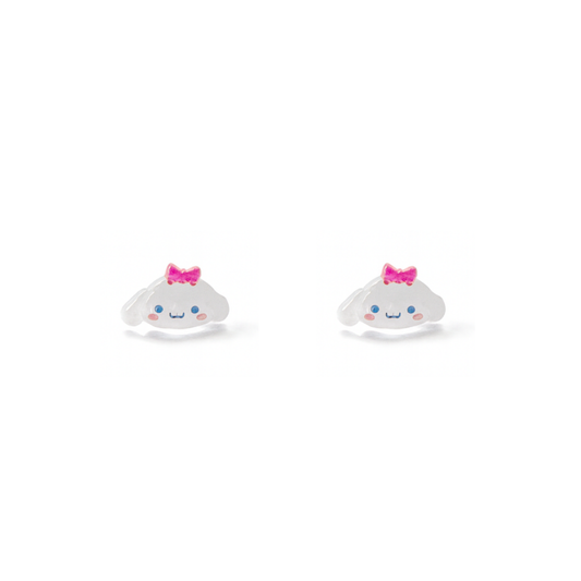 Tiny Pink Bow Cinnamoroll Dog Hypoallergenic Stud Earrings