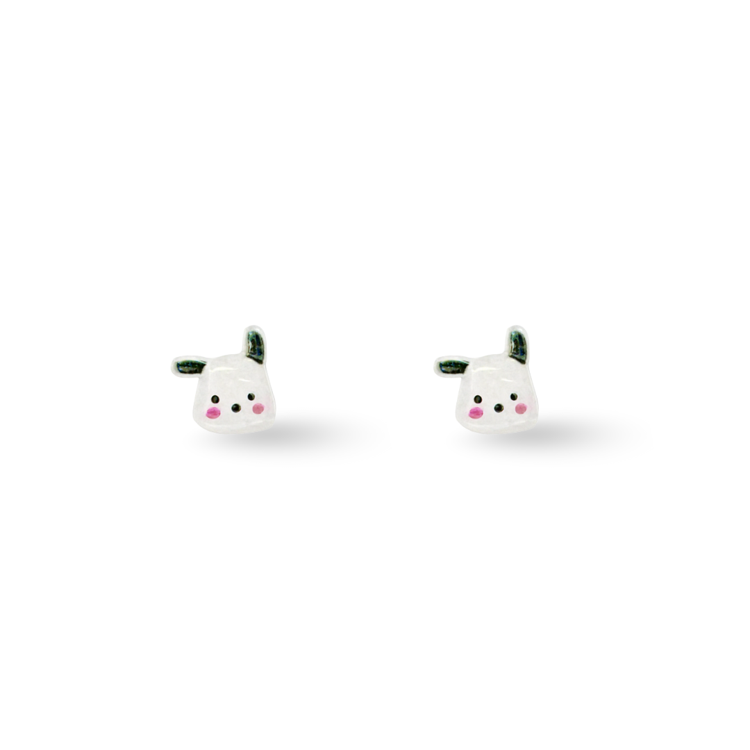 Mini Pochacco Dog Inspired Hypoallergenic Stud Earrings