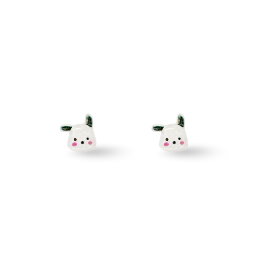 Mini Pochacco Dog Inspired Hypoallergenic Stud Earrings