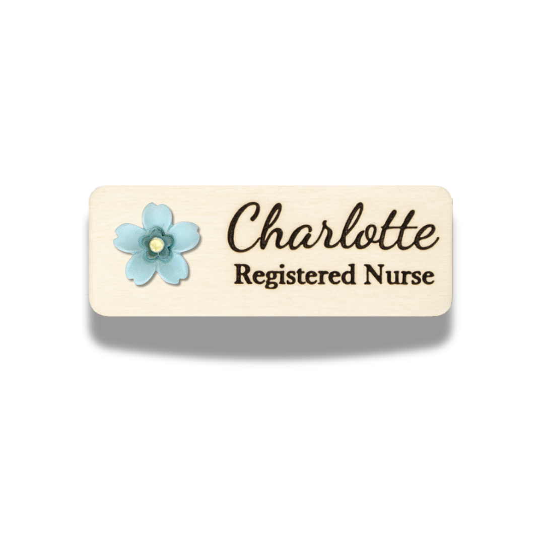 Mini 3D Yellow Cherry Blossoms Personalized Name Tag