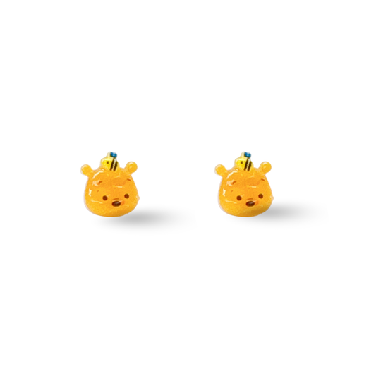 Honey Bee Pooh Bear Hypoallergenic Stud Earrings