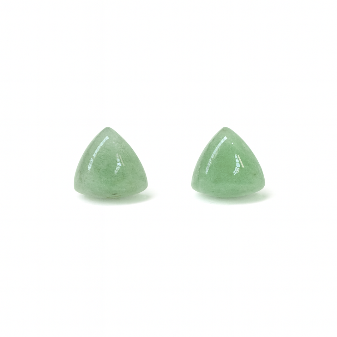 Aventurine 10mm Triangle Natural Stone Earrings