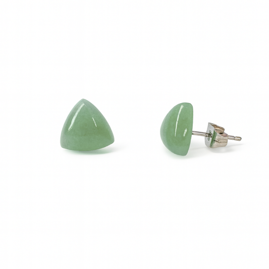Aventurine 10mm Triangle Natural Stone Earrings