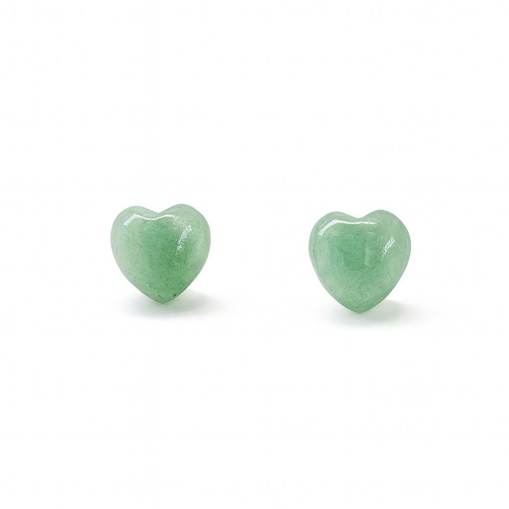 Aventurine 8mm/10mm Heart Natural Stone Earrings