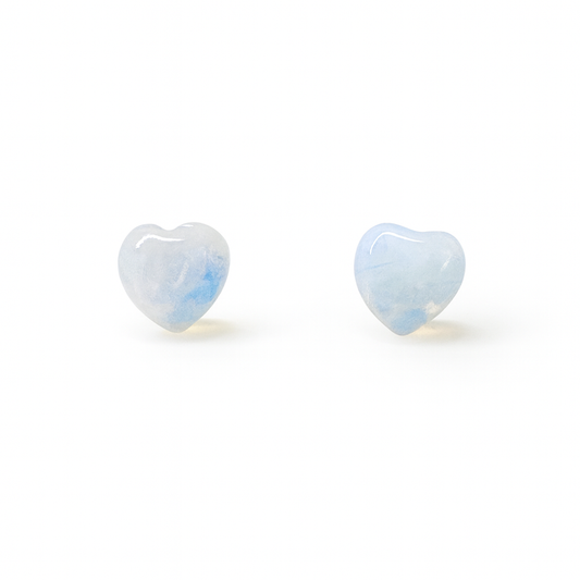 Opalite 10mm Heart Natural Stone Earrings