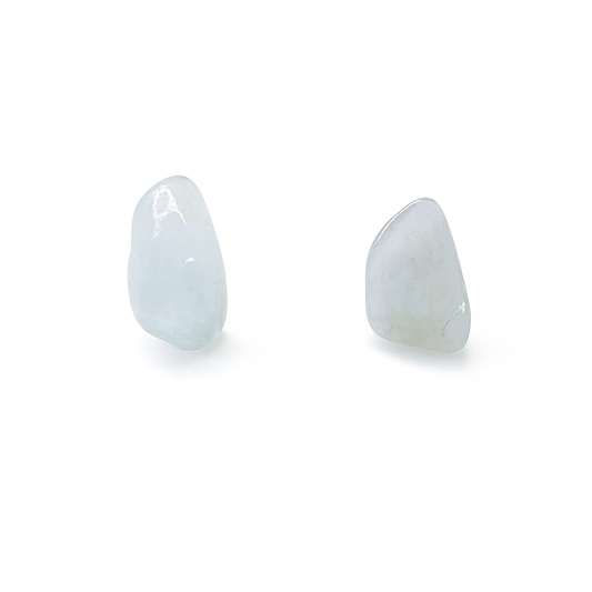 Large Light Aquamarine Blue Quartz Natural Stone Earrings