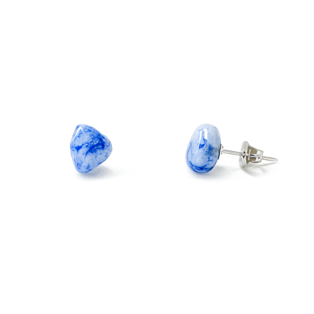 Small Lapis Lazuli Tumbled Natural Stone Earrings