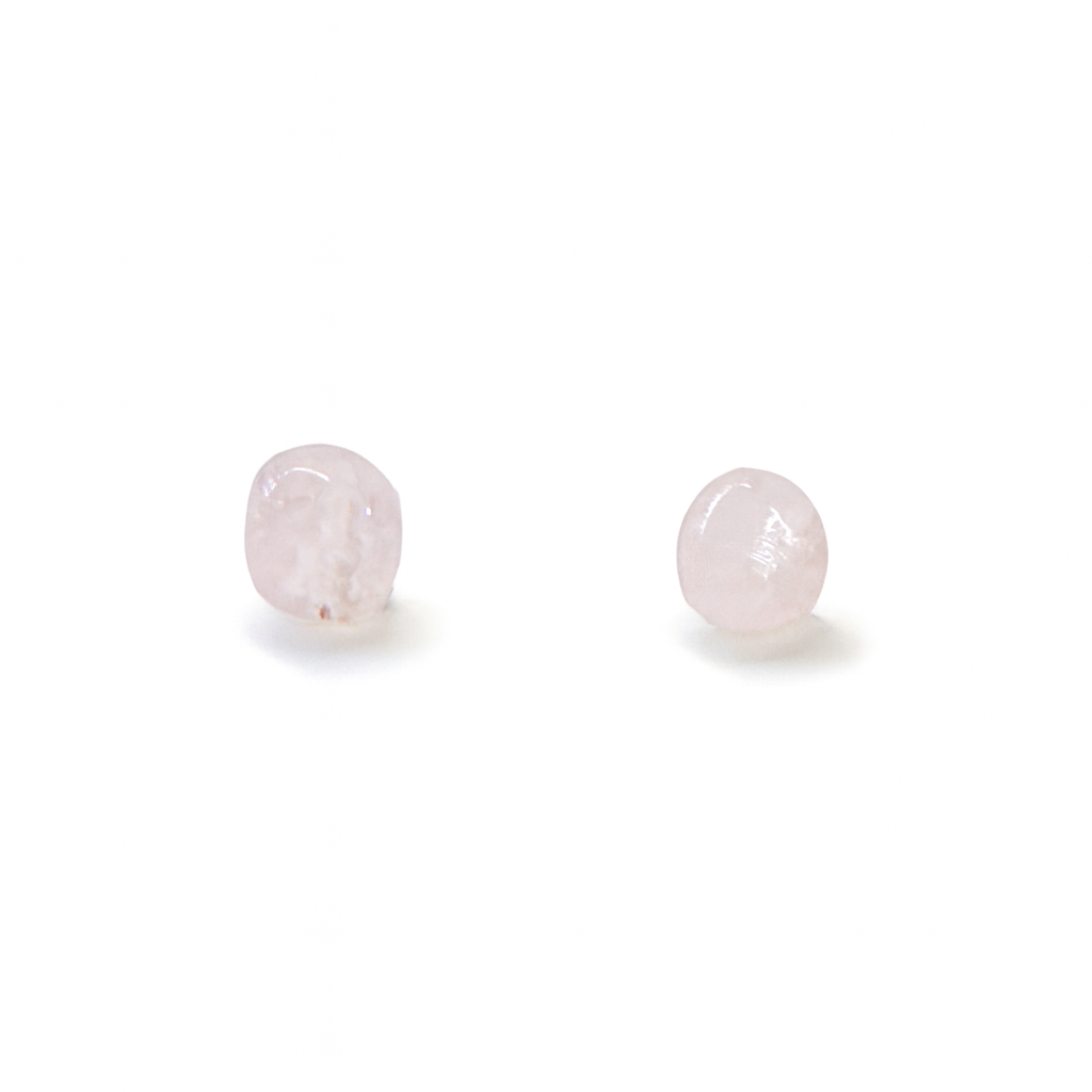 Small Rose Quartz Tumbled Natural Stone Earrings