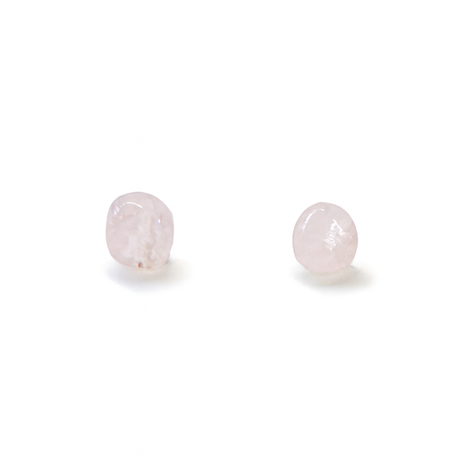 Small Rose Quartz Tumbled Natural Stone Earrings