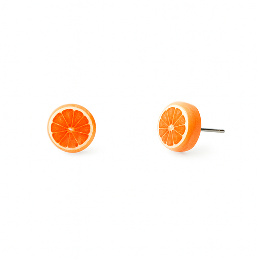 Orange Crystal Clear Fruit Earrings