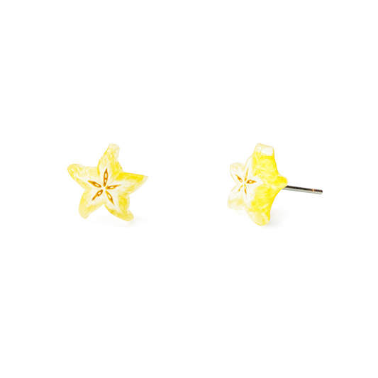 Star Fruit Crystal Clear Fruit Earrings